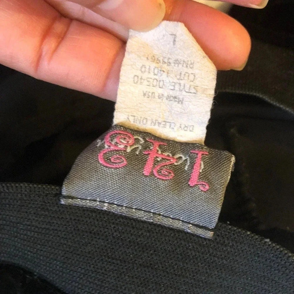 123 Flared legs Black Velvet Velour Casual Pull On  Pants Women Size L - Picture 4 of 4